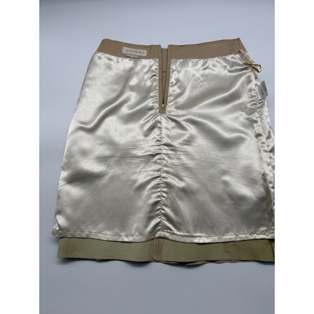 Margaret Godfrey Beige Leather Skirt Sz 8 - Picture 8 of 9